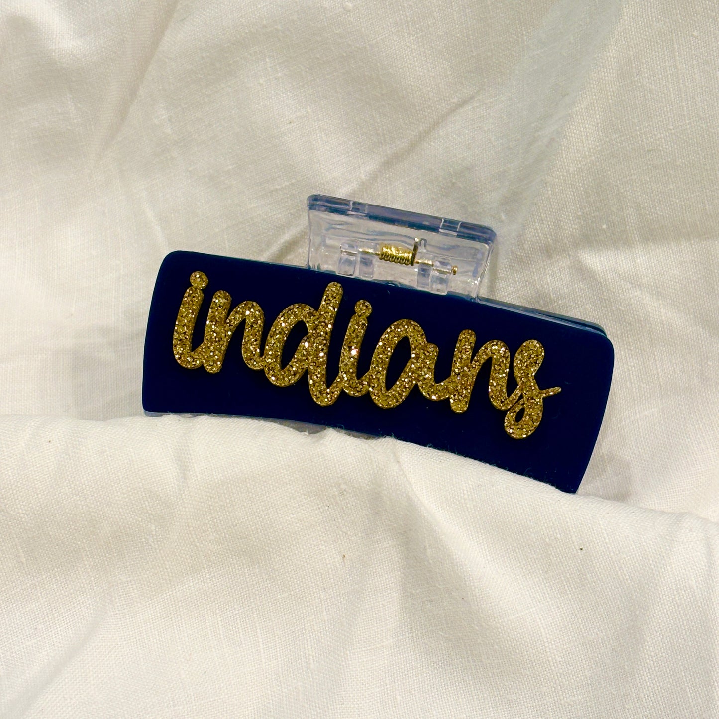3.25 inch INDIANS Glitter Hair Clip