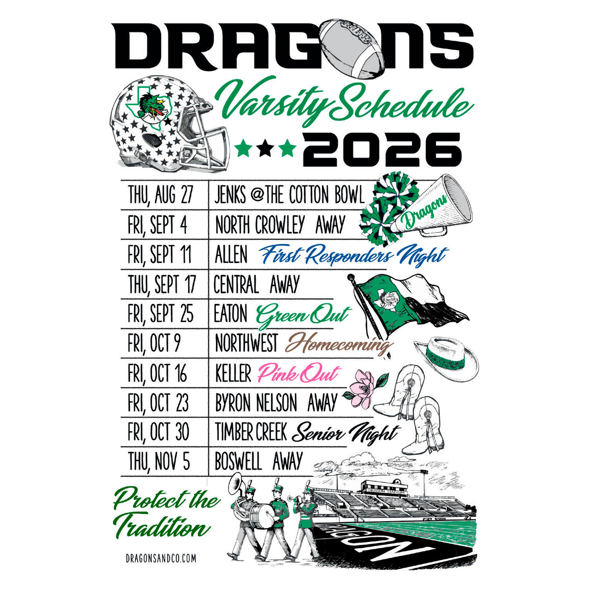 Football Schedule Kitchen Towel