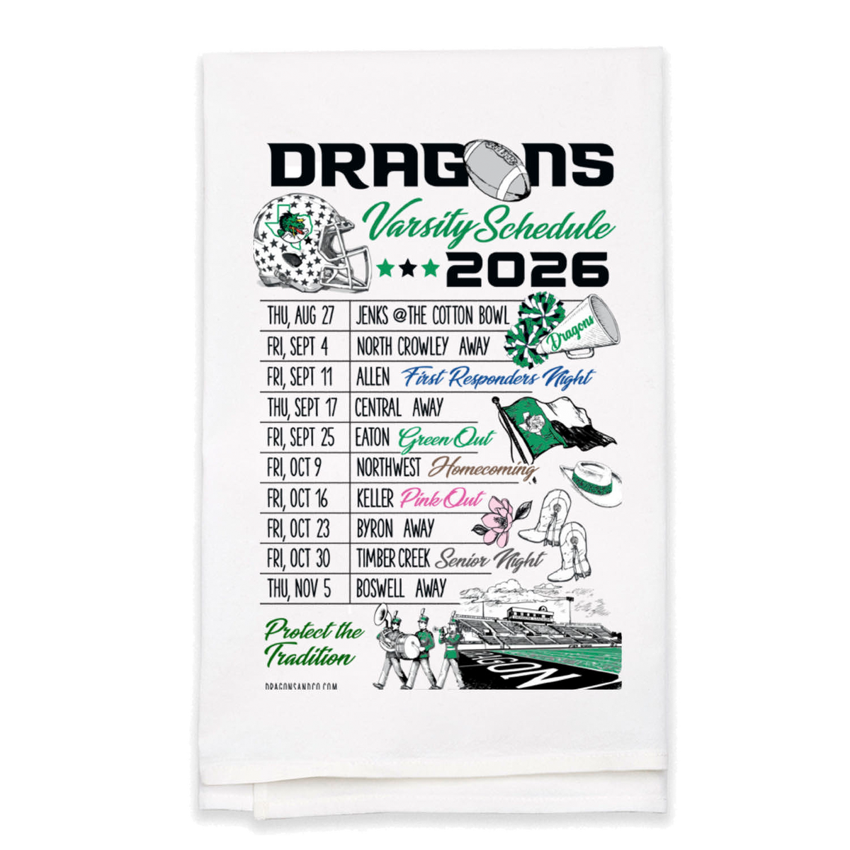 Football Schedule Kitchen Towel