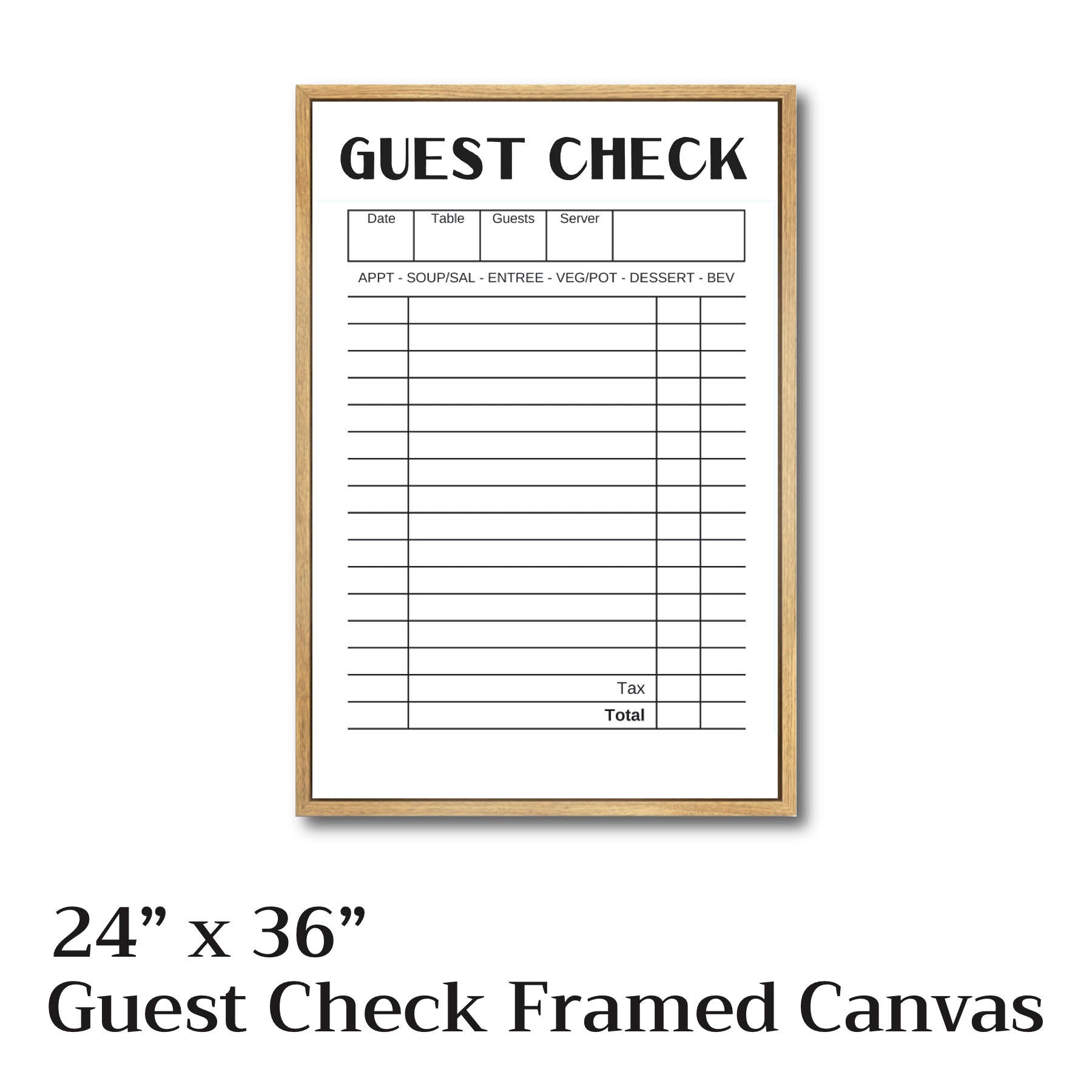 The Viral TikTok "Guest Check" Framed Canvas on Board