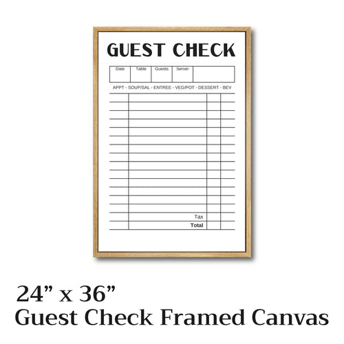 The Viral TikTok "Guest Check" Framed Canvas on Board